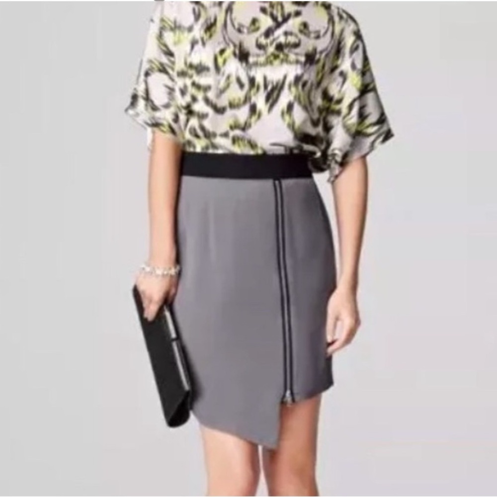 Milly of New York Gray Asymmetrical Zipper Skirt Size 8